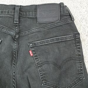 Levis 502 Jeans BIG E Red Tab 30x30 All Black Denim Straight Leg Mid Rise Rocker